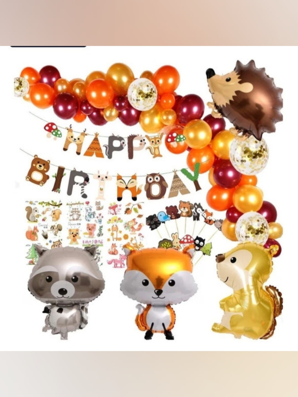 Brand New woodland anima Birthdayl party decoration set